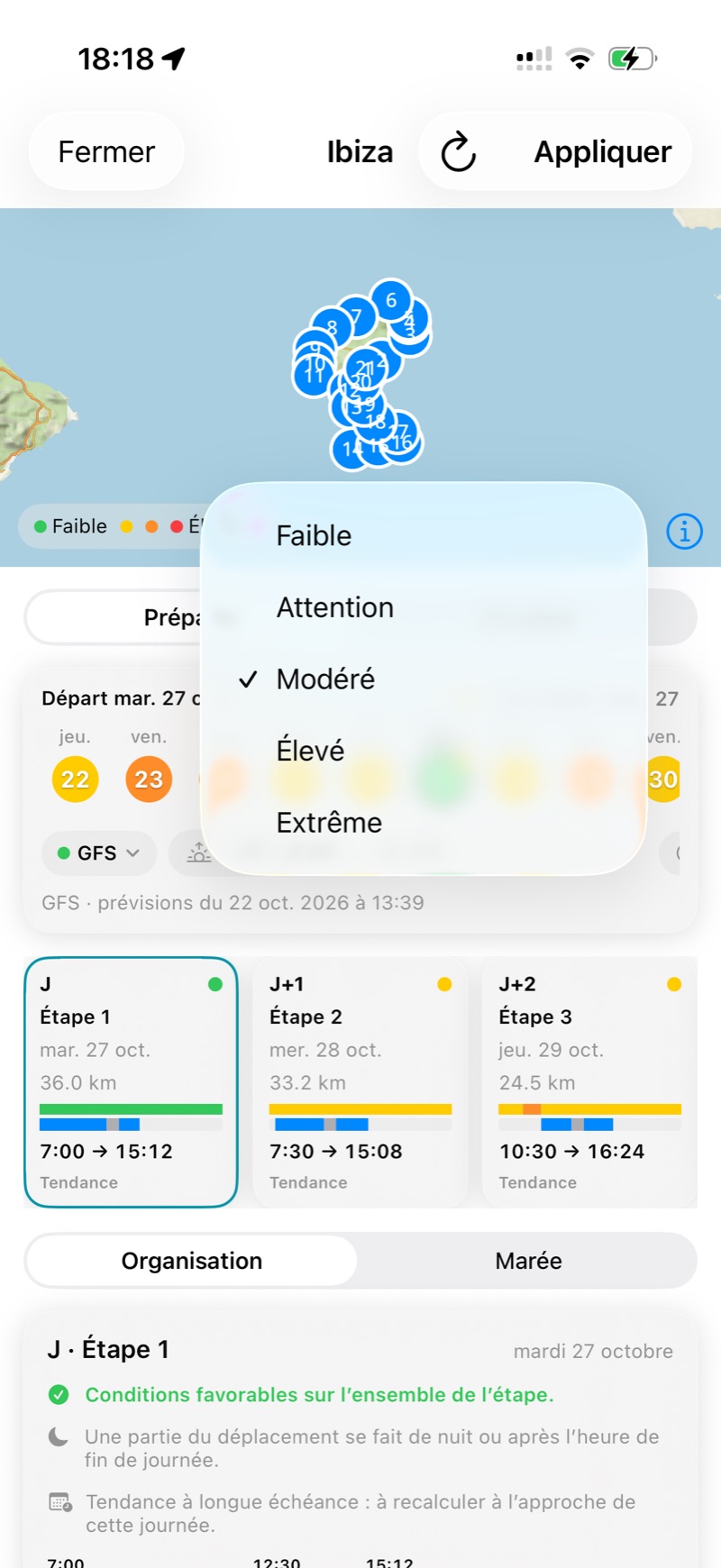 Le réglage Risque maximal admis.